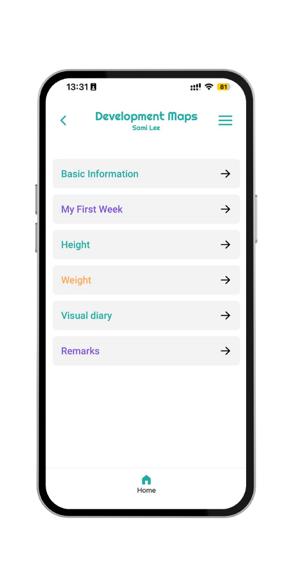 Child development tracking in the STIOKids educator app
