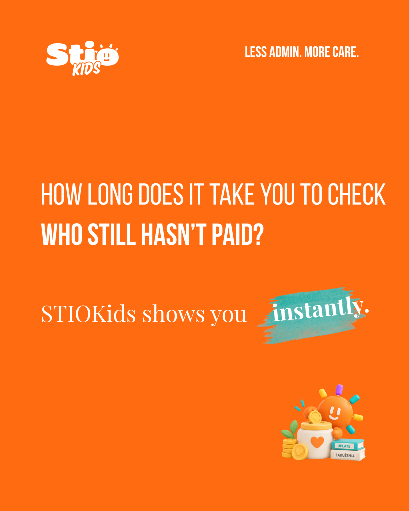 STIOKids preschool payment and outstanding balance tracking